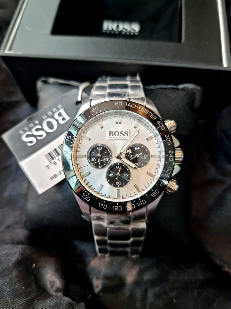 Hugo Boss Ikon White Dial Silver Steel Strap Watch for Men - 1512964