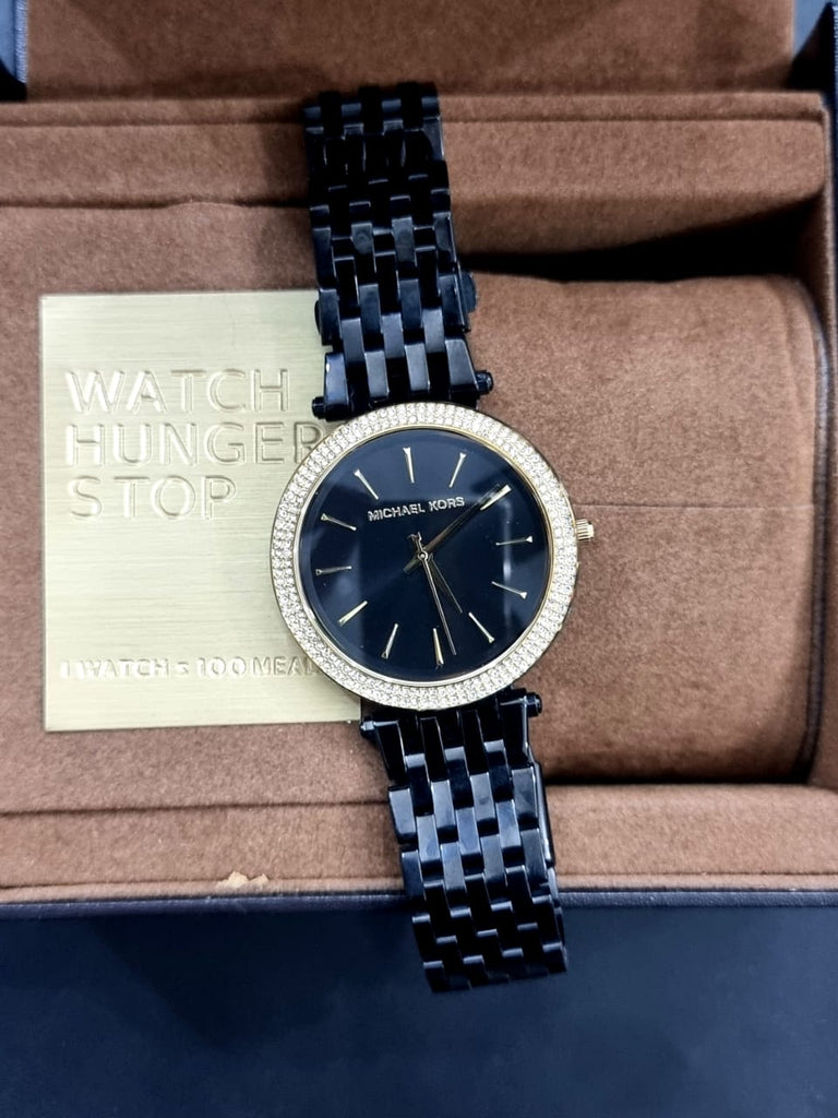 Michael Kors Darci Black Dial Black Steel Strap Watch for Women - MK3322
