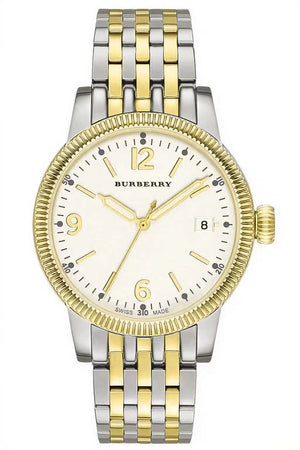 Burberry Analog White Dial Two Tone Steel Strap Watch for Women - BU7871