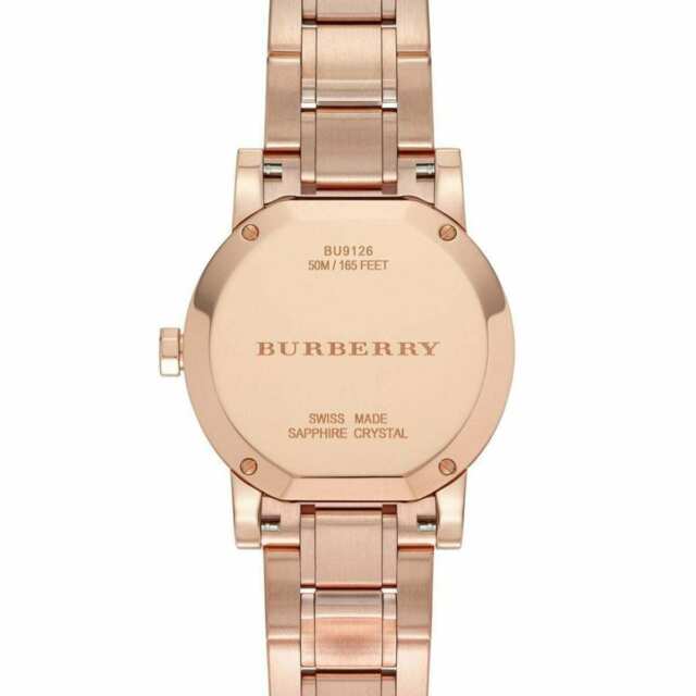 Burberry The City Diamonds Rose Gold Dial Rose Gold Steel Strap Watch for Women - BU9126