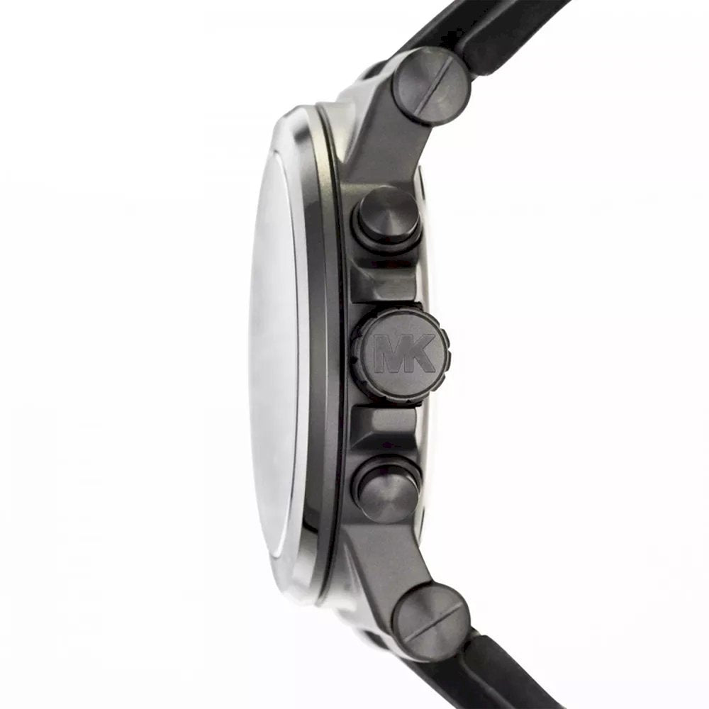 Michael Kors Dylan Black Dial Black Rubber Strap Watch for Men - MK8152