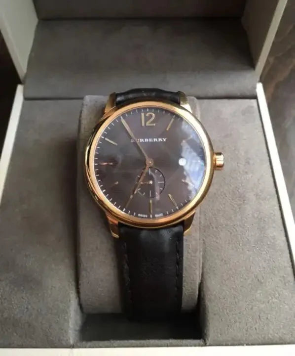 Burberry The Classic Brown Dial Brown Leather Strap Watch for Men - BU10012