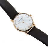 Emporio Armani Classic Quartz Mother of Pearl Dial Brown Leather Strap Watch For Women - AR1601