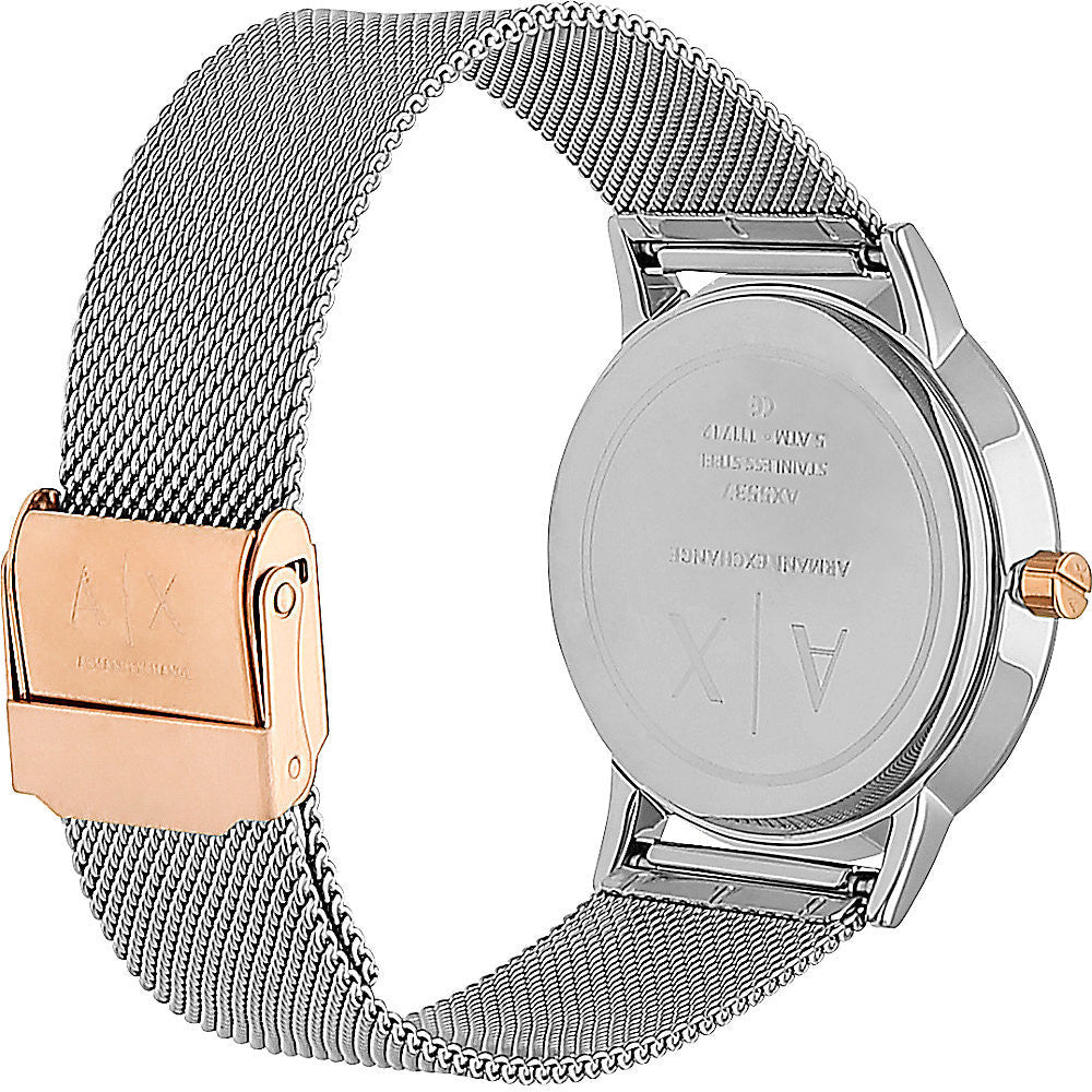 Armani Exchange Lola Analog White Dial Silver Mesh Strap Watch For Women - AX5537