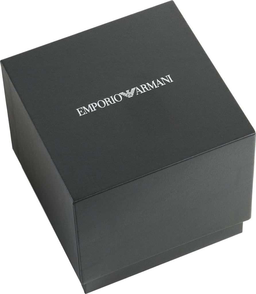 Emporio Armani Claudio Chronograph Blue Dial Brown Leather Strap Watch For Men - AR11554