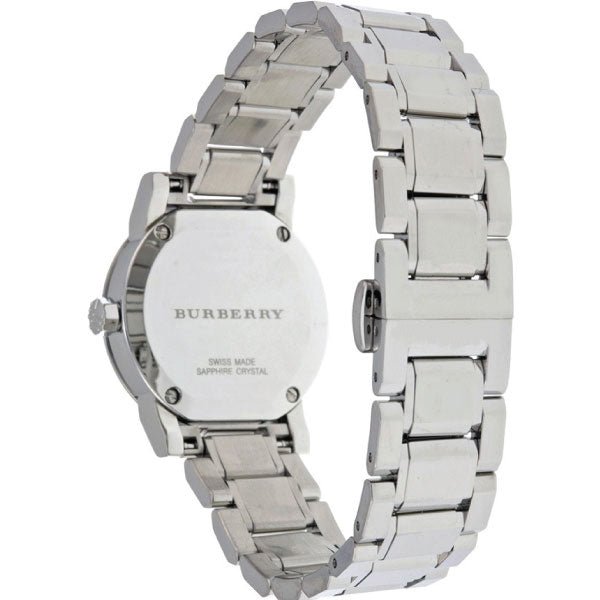 Burberry The City Silver Diamonds Dial Silver Steel Strap Watch for Women - BU9230