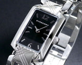 Burberry Signature Quartz Black Dial Silver Steel Strap Watch for Women - BU4210