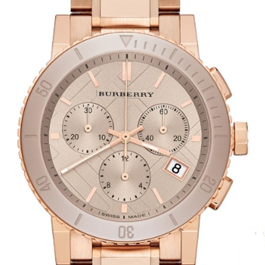 Burberry The City Rose Gold Dial Rose Gold Steel Strap Watch for Women - BU9703