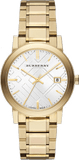 Burberry The City Silver Dial Gold Steel Strap Unisex Watch - BU9003