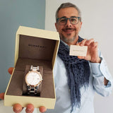 Burberry The City White Dial Two Tone Steel Strap Watch for Women - BU9006