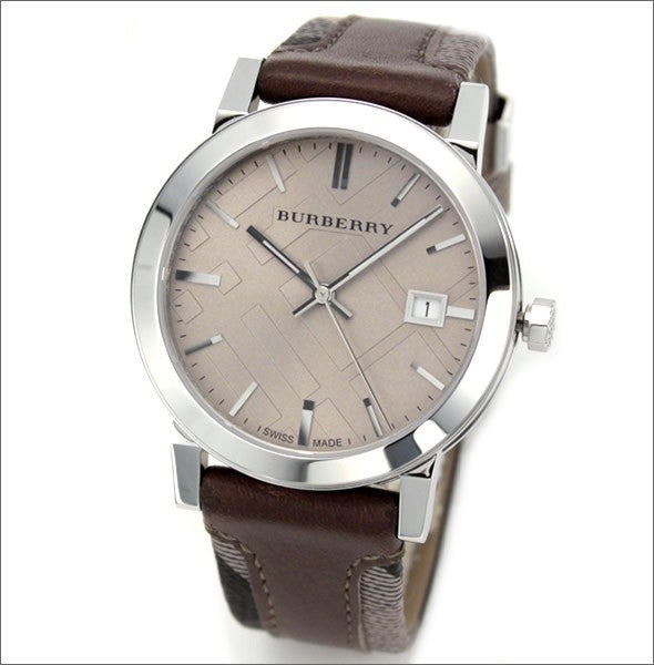 Burberry The City Grey Dial Leather Strap Watch for Men - BU9020