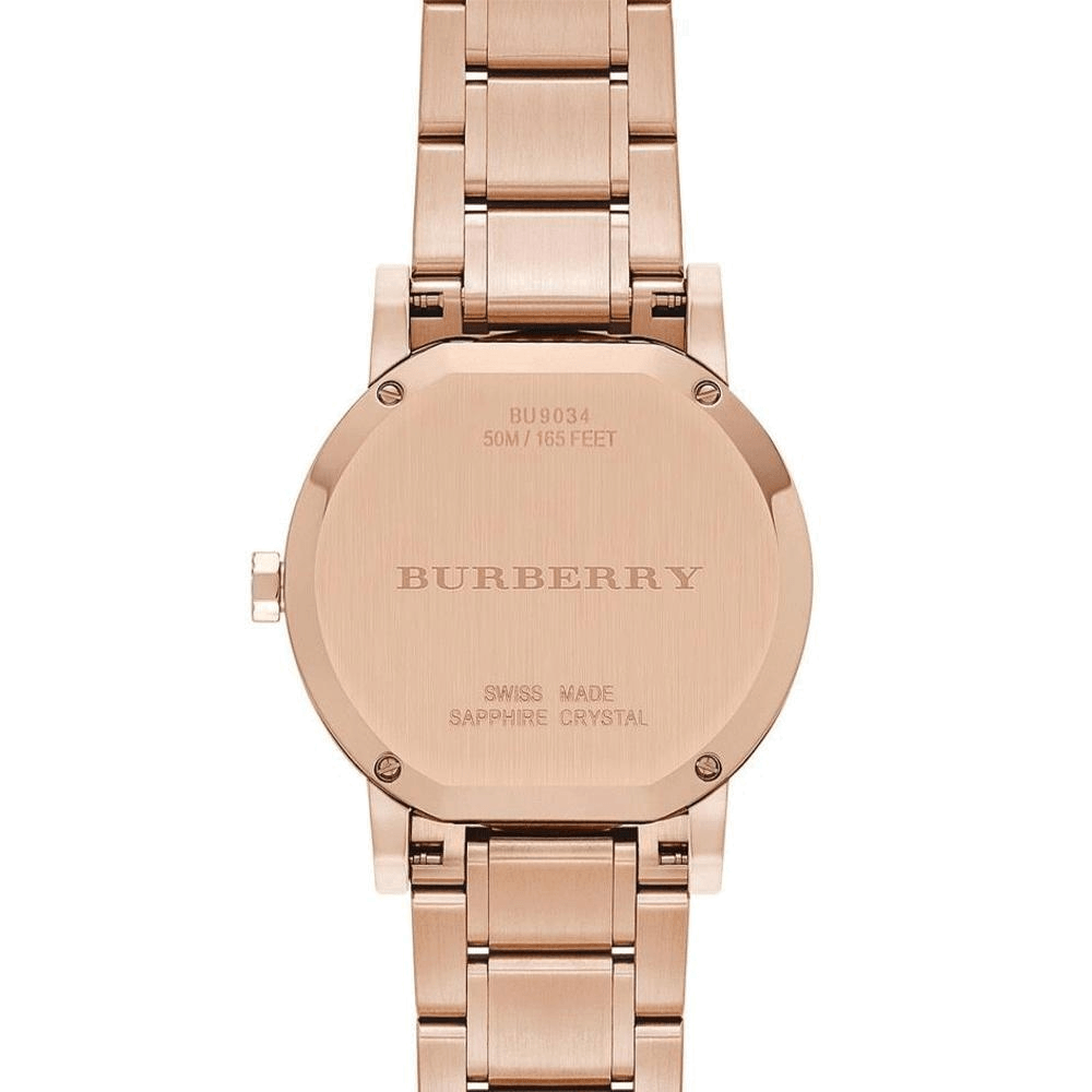Burberry The City Rose Gold Dial Rose Gold Steel Strap Watch for Women - BU9034