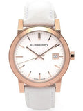Burberry The City White Dial White Leather Strap Watch for Women - BU9108
