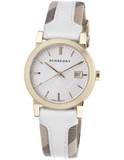 Burberry The City White Dial White Leather Strap Watch for Women - BU9015