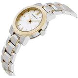 Burberry The City White Dial Two Tone Steel Strap Watch for Women - BU9115