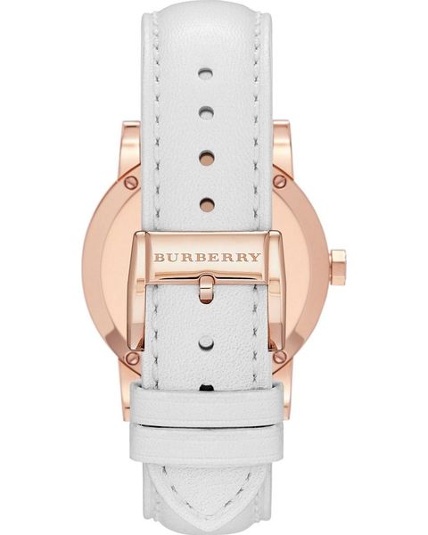 Burberry The City Diamonds White Dial White Leather Strap Watch for Women - BU9130