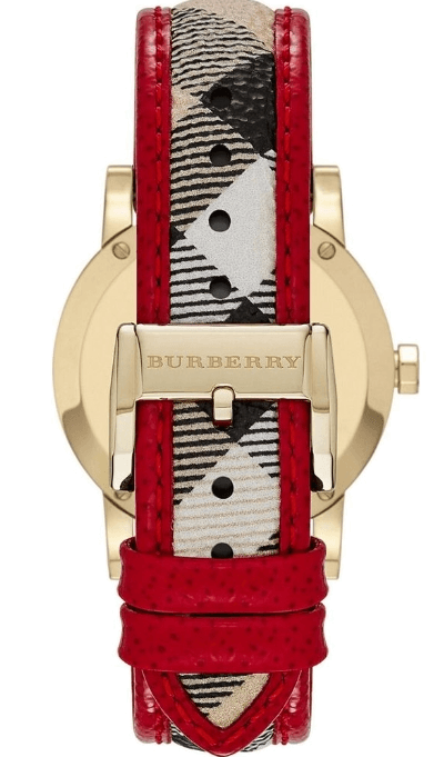 Burberry The City Champagne Dial Leather Strap Watch for Women - BU9139