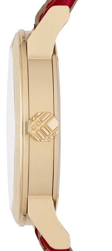 Burberry The City Champagne Dial Leather Strap Watch for Women - BU9139