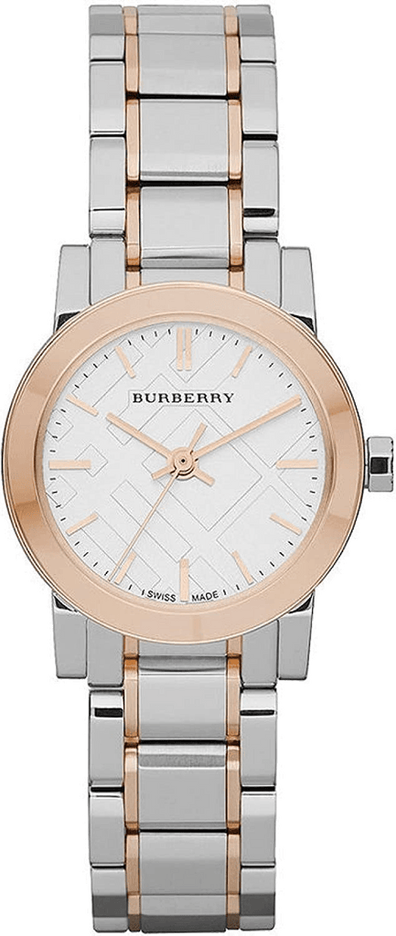 Burberry The City Silver Dial Two Tone Steel Strap Watch for Women - BU9205