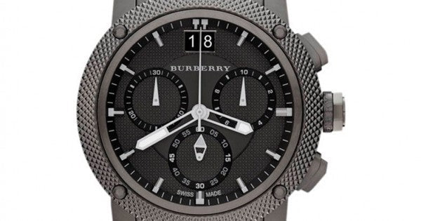 Burberry Endurance Chronograph Quartz Black Dial Black Steel Strap Watch For Men - BU9801