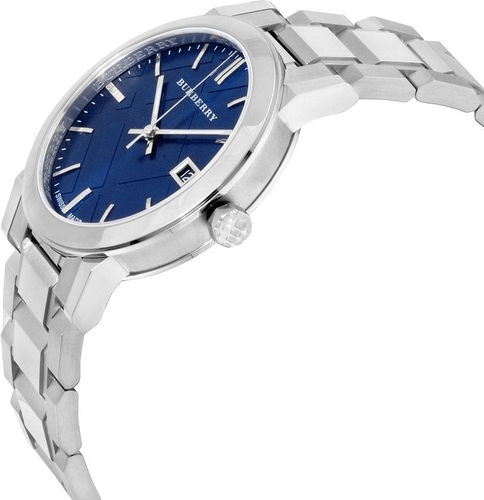 Burberry The City Blue Dial Silver Steel Strap Watch for Men - BU9031