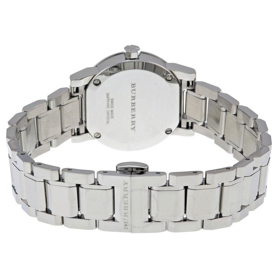 Burberry The City Silver Diamonds Dial Silver Steel Strap Watch for Women - BU9230