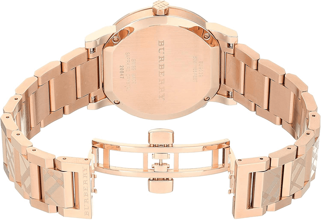 Burberry The City Rose Gold Dial Rose Gold Steel Strap Watch for Women - BU9039
