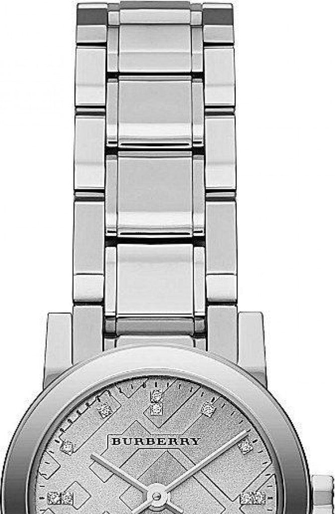 Burberry The City Silver Diamonds Dial Silver Steel Strap Watch for Women - BU9230