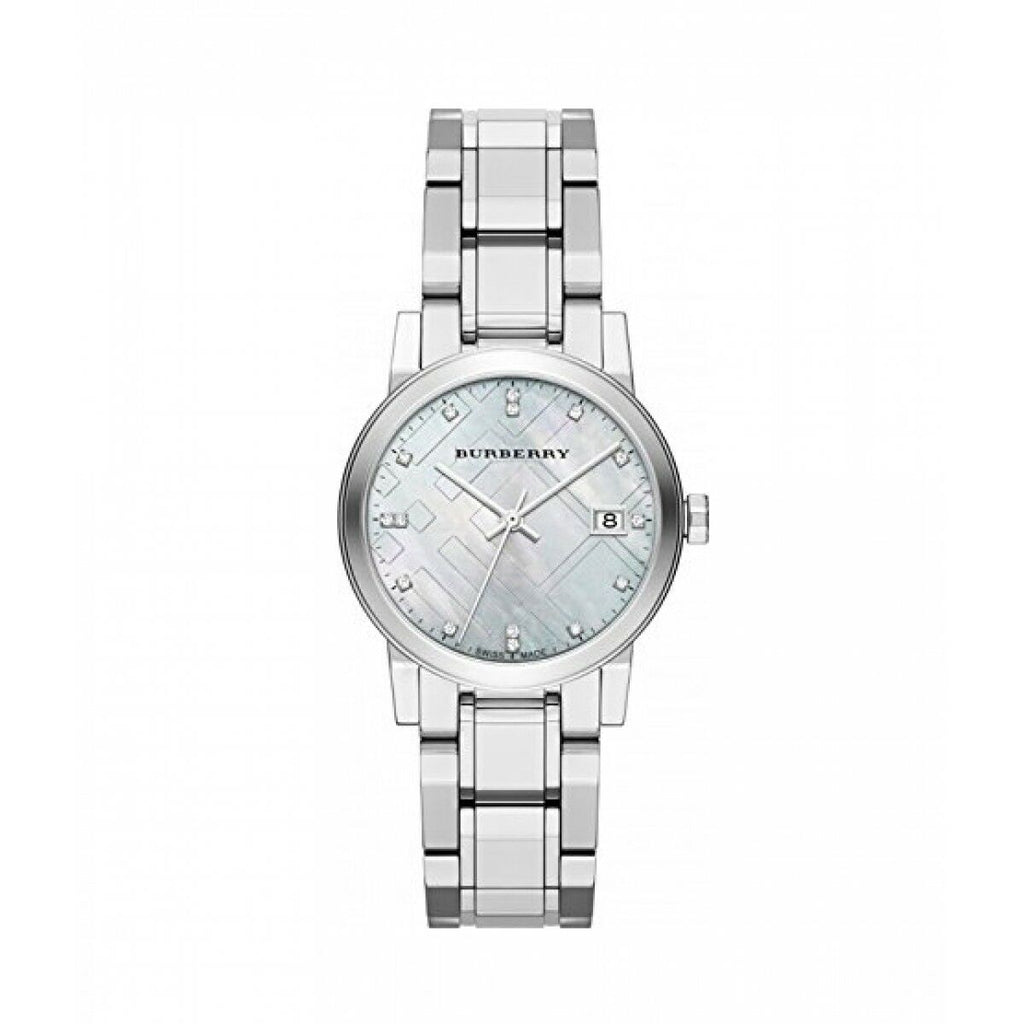 Burberry The City Diamonds Silver Dial Silver Steel Strap Watch for Women - BU9125