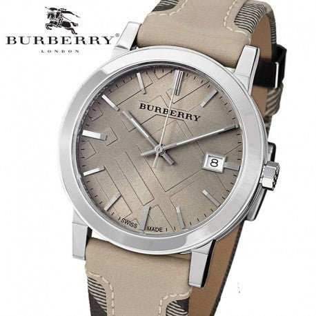 Burberry The City Beige Dial Tan Leather Strap Watch for Women - BU9021