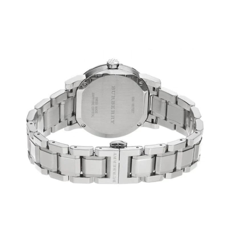 Burberry The City White Dial Silver Steel Strap Watch for Women - BU9100