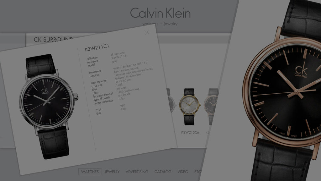 Calvin Klein Surround Black Dial Black Leather Strap Watch for Men - K3W211C1