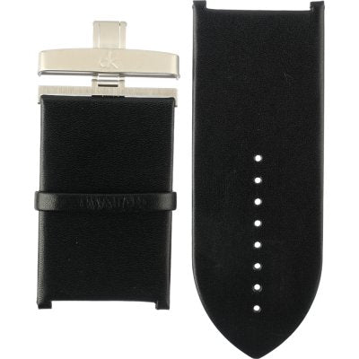 Calvin Klein Glam Transparent Dial Black Leather Strap Watch for Women - K9423107