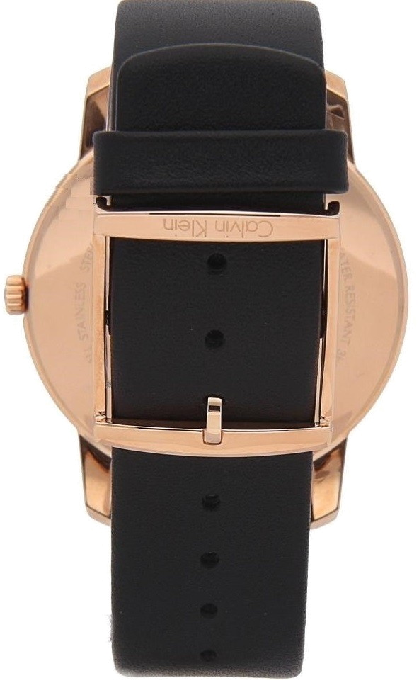 Calvin Klein City Quartz Grey Dial Black Leather Strap Watch for Men - K2G2G6C3