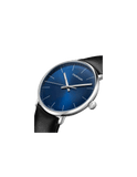 Calvin Klein High Noon Quartz Blue Dial Black Leather Strap Watch for Men - K8M211CN