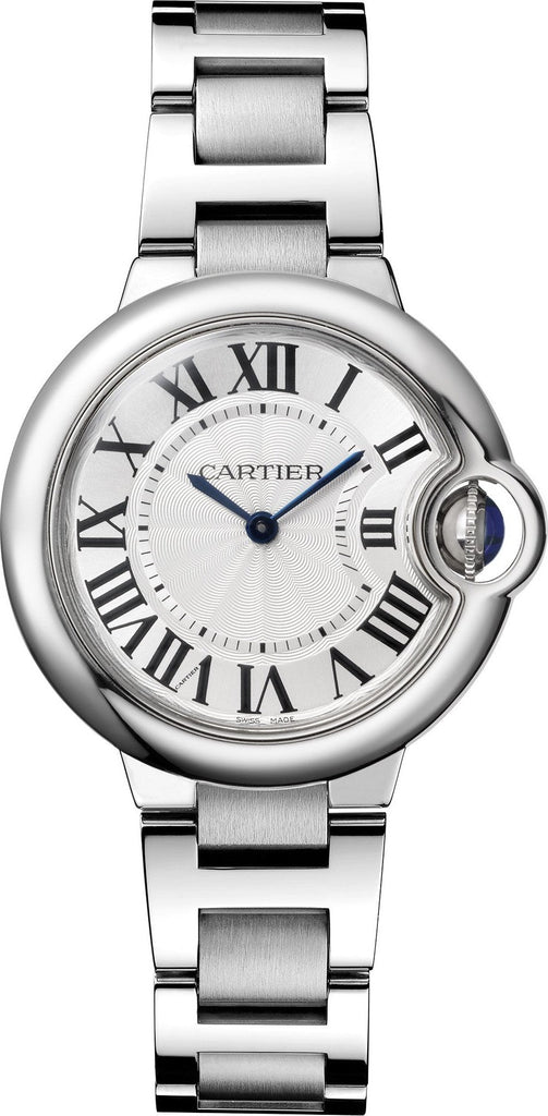 Cartier Ballen Bleu De Cartier Silver Dial Silver Steel Strap Watch for Women - W6920084