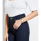 Guess Mod Heavy Metal Gold Dial Gold Steel Strap Watch For Women - W1117L2