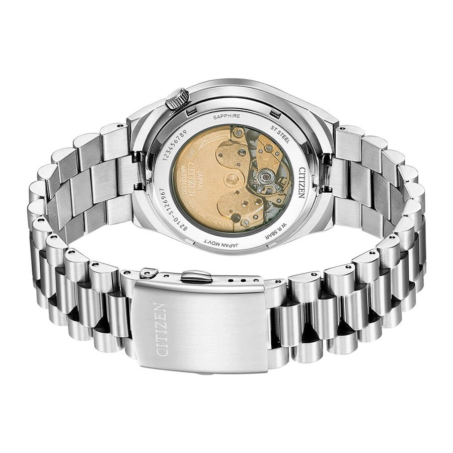 Citizen Tsuyosa Automatic Camouflage Green Dial Silver Steel Strap Watch For Men - NJ0159-86X