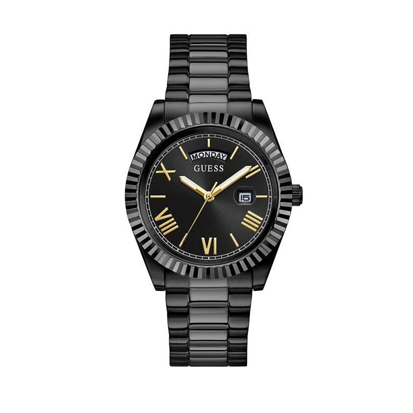 Guess Connoisseur Black Dial Black Steel Strap Watch for Men - GW0265G4