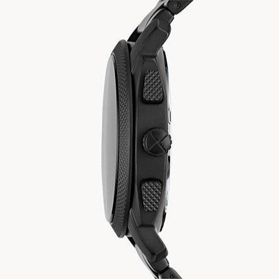 Fossil Machine Chronograph Black Dial Black Steel Strap Watch for Men - FS4682