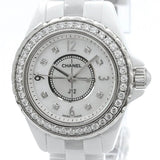 Chanel J12 Quartz Diamonds White Dial White Steel Strap Watch for Women - J12 H3110