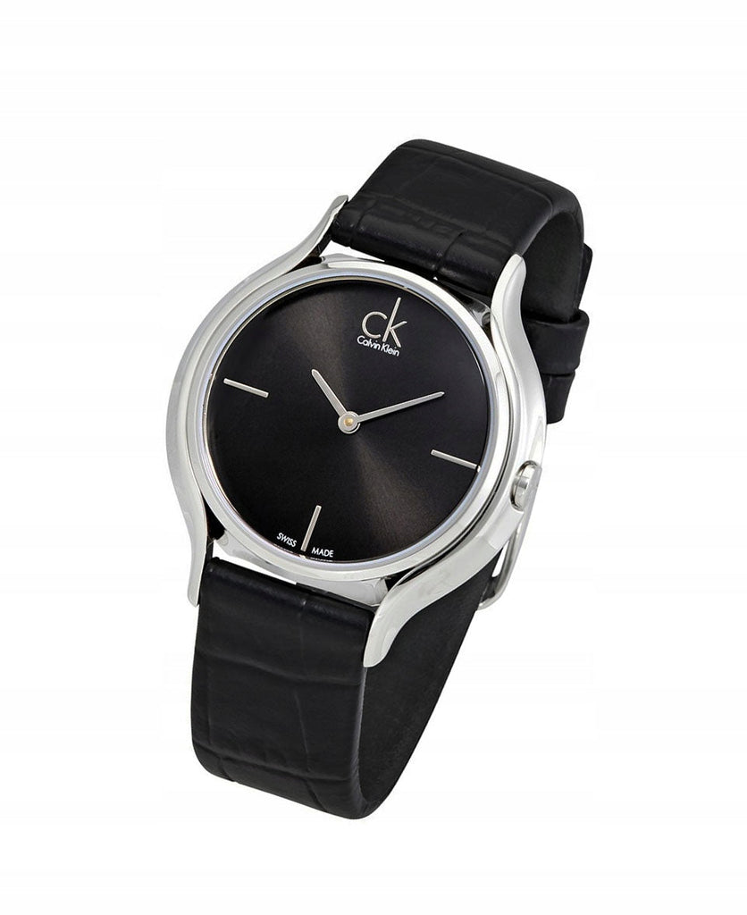 Calvin Klein Skirt Black Dial Black Leather Strap Watch for Women  - K2U231C1