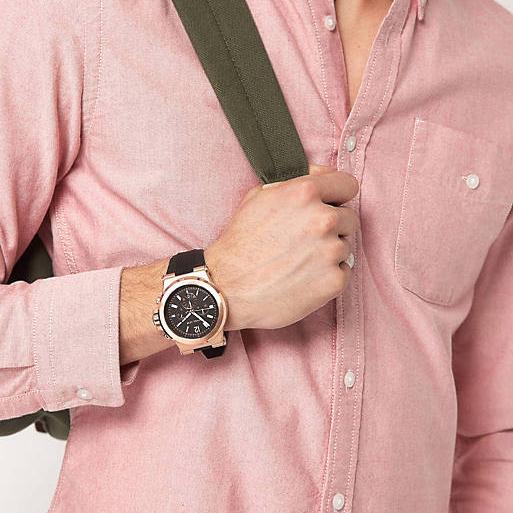 Michael Kors Dylan Black Dial Black Rubber Strap Watch for Men - MK8184