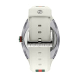 Gucci Sync XXL White Dial White Rubber Strap Watch For Men - YA137102