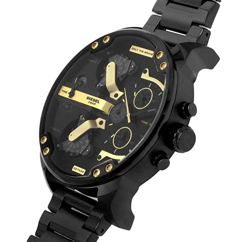 Diesel Mr. Daddy 2.0 Chronograph Black Dial Black Steel Strap Watch For Men - DZ7435