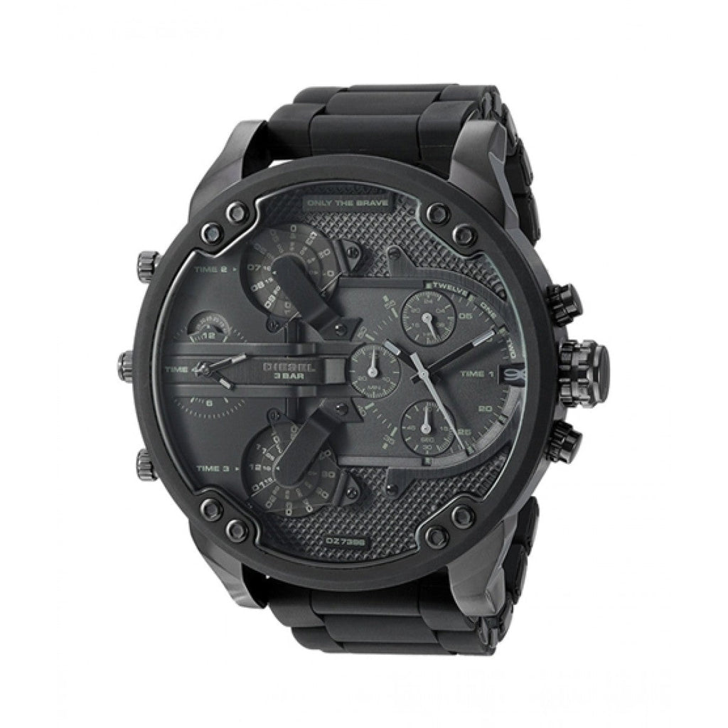 Diesel Mr Daddy 2.0 Chronograph Black Dial Black Steel Strap Watch For Men - DZ7396