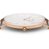 Daniel Wellington Classic Sheffield White Dial Black Leather Strap Watch For Men - DW00100007