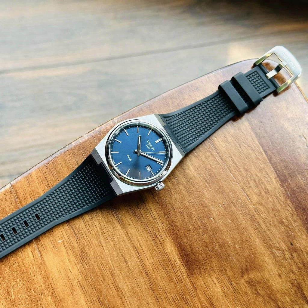 Tissot PRX Blue Dial Black Rubber Strap Watch For Men - T137.410.17.041.00
