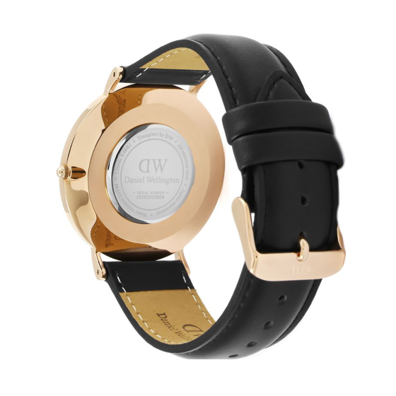 Daniel Wellington Classic Sheffield Black Dial Black Leather Strap Watch For Men - DW00100127