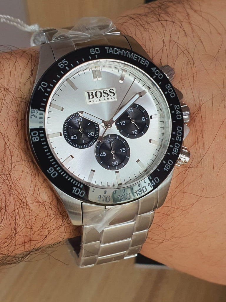 Hugo Boss Ikon White Dial Silver Steel Strap Watch for Men - 1512964